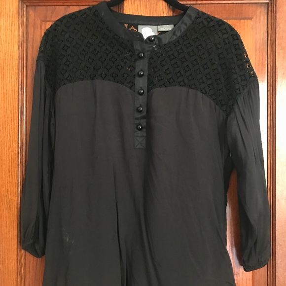 Black Blouse with Lace - Picture 1 of 4